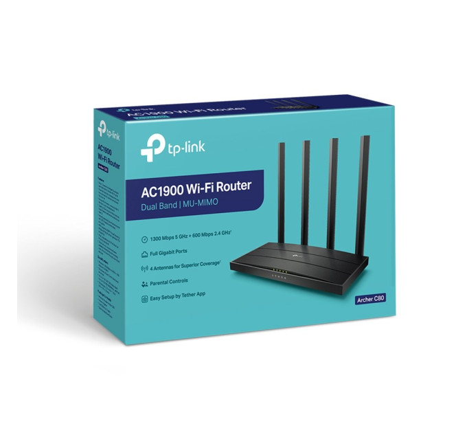 Маршрутизатор TP-LINK Archer C80 Wi-Fi 5/AC1900/1 Гбит/с