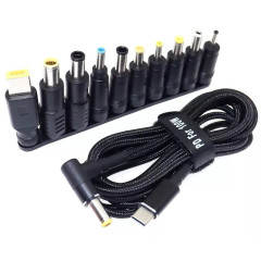 Кабель USB-C — DC для зарядки ноутбуків PD 100w з набором перехідників