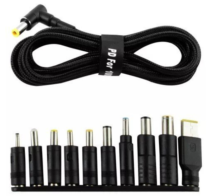 Кабель USB-C — DC для зарядки ноутбуків PD 100w з набором перехідників