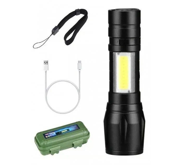 Ліхтарик 511COB, 3WLED+COB, CREE Q5