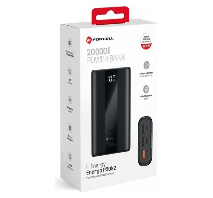 Forcell F-Energy P20k2 20000 mAh PD QC3.0 PD 3A 22.5W