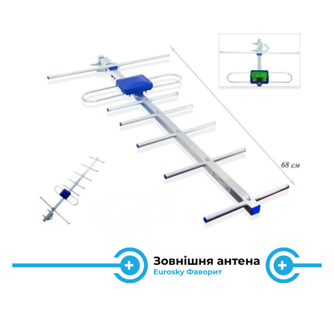 Комплект Т2 для дачі: ресивер + зовнішня антена (до 30 км)