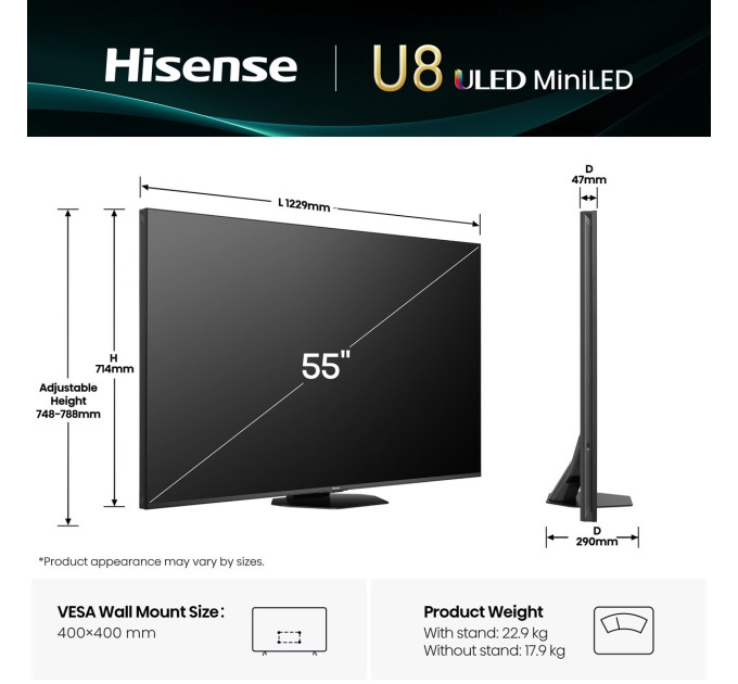 LED-телевізор Hisense 55U8Q  (7111000)