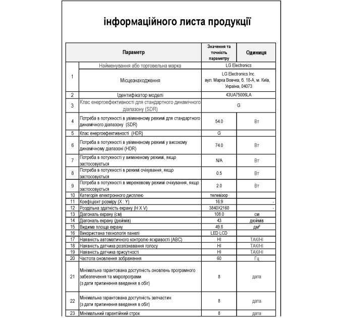 LED-телевізор LG 43UA75006LA  (7120082)