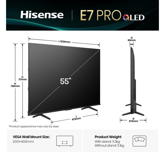 LED-телевизор Hisense 55E7Q PRO  (7134218)