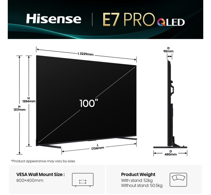 LED-телевізор Hisense 100E7Q PRO  (7134222)