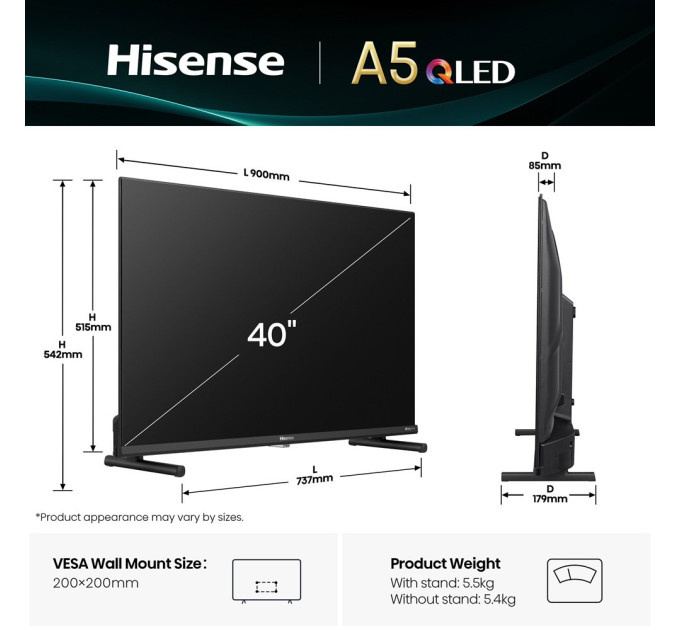 LED-телевізор Hisense 40A5Q  (7134238)