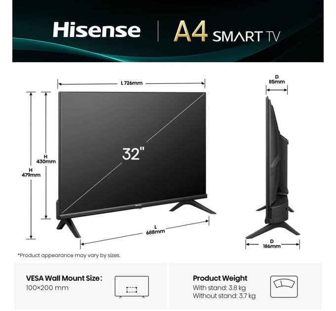 LED-телевізор Hisense 32A4Q  (7134241)