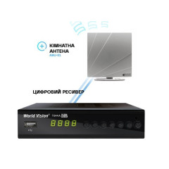 Комплект | ТВ Ресівер World Vision T644A FM з антеною ARU-01