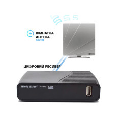 Комплект | ТВ Ресівер World Vision T644M3 FM з антеною ARU-01