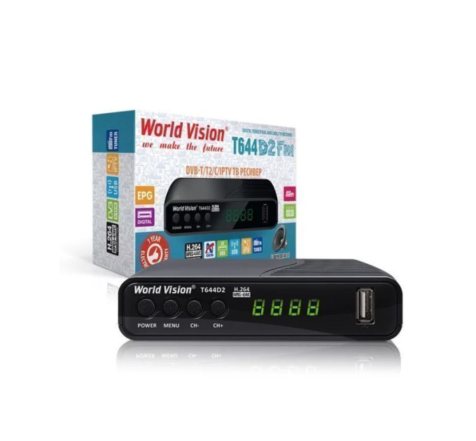 Комплект T2 World Vision T644D2 FM, Антена Eurosky ES-003, 10м кабелю та штекери