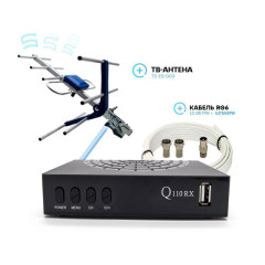 Комплект Q-Sat Q-110RX, зовнішня антена ES-003, кабель, роз'єми