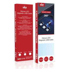 Магнітний кабель для заряджання та передачі даних SKY S7R 5A-100 (100 см) без конектора (R) Червоний