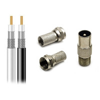 Набір штекерів і кабелю RG6 - 10 метрів | Комплект для підключення антени DVB-T2